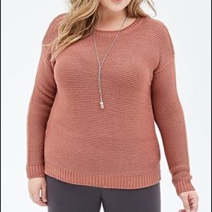 Plus size popcorn knit sweater